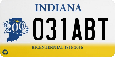 IN license plate 031ABT