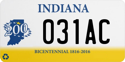 IN license plate 031AC