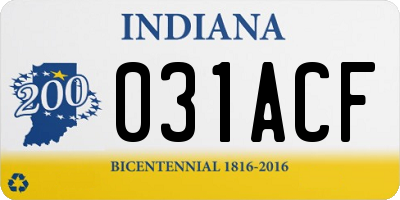 IN license plate 031ACF