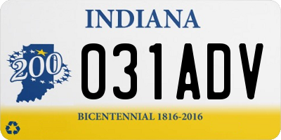 IN license plate 031ADV