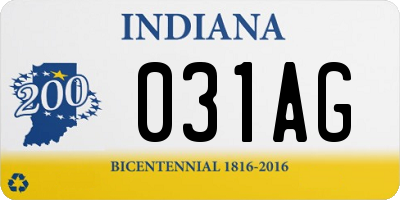 IN license plate 031AG