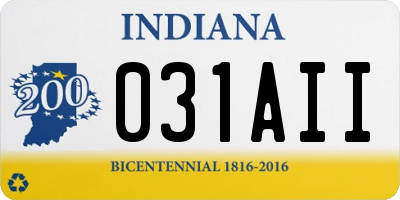 IN license plate 031AII