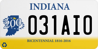 IN license plate 031AIO