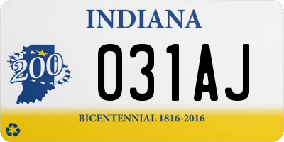 IN license plate 031AJ