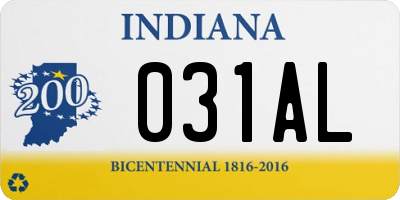 IN license plate 031AL