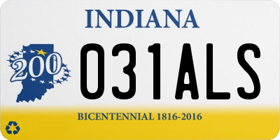 IN license plate 031ALS