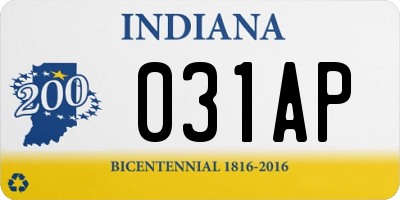 IN license plate 031AP