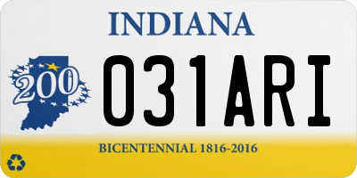IN license plate 031ARI