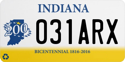 IN license plate 031ARX