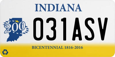 IN license plate 031ASV