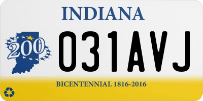 IN license plate 031AVJ