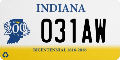 IN license plate 031AW