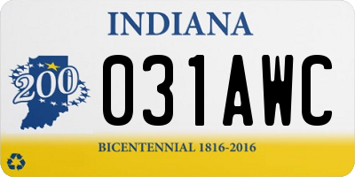 IN license plate 031AWC