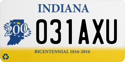 IN license plate 031AXU