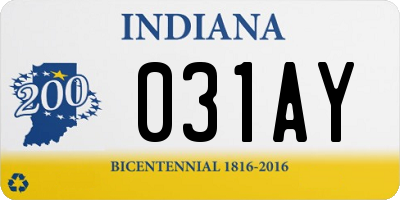 IN license plate 031AY