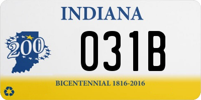 IN license plate 031B