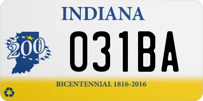 IN license plate 031BA