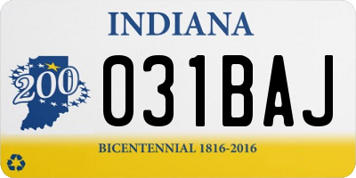 IN license plate 031BAJ