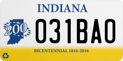 IN license plate 031BAO
