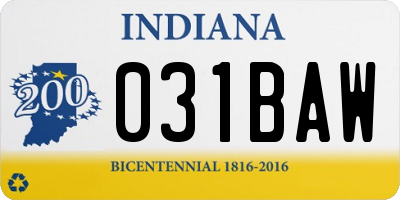IN license plate 031BAW