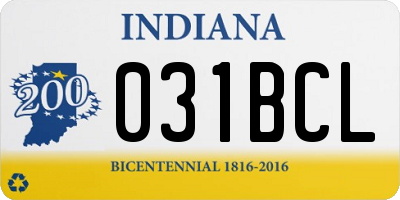 IN license plate 031BCL