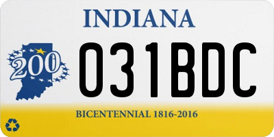IN license plate 031BDC