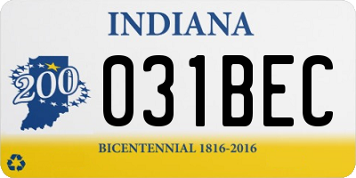 IN license plate 031BEC