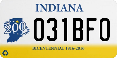 IN license plate 031BFO