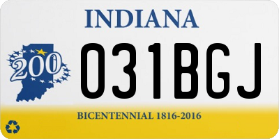 IN license plate 031BGJ