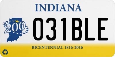 IN license plate 031BLE