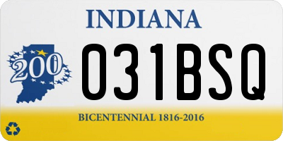 IN license plate 031BSQ