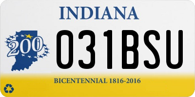 IN license plate 031BSU