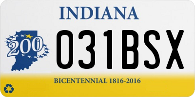 IN license plate 031BSX