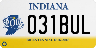 IN license plate 031BUL
