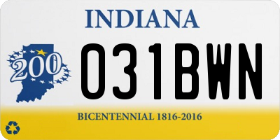 IN license plate 031BWN