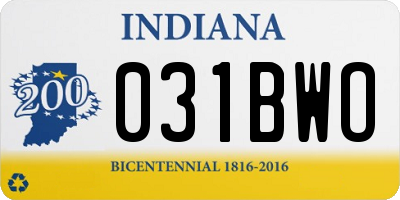 IN license plate 031BWO