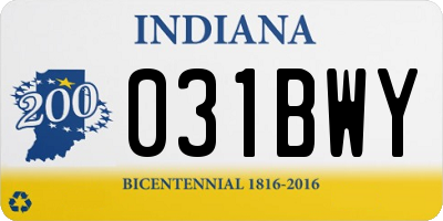 IN license plate 031BWY