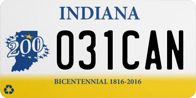 IN license plate 031CAN