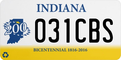 IN license plate 031CBS