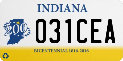 IN license plate 031CEA