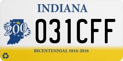 IN license plate 031CFF