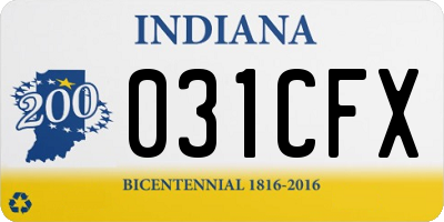 IN license plate 031CFX