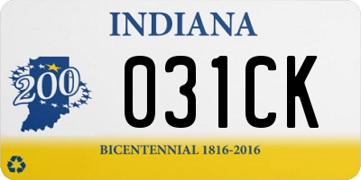 IN license plate 031CK