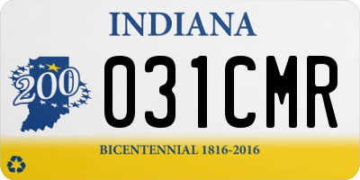 IN license plate 031CMR