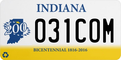 IN license plate 031COM