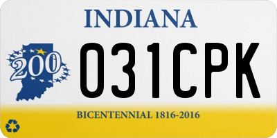 IN license plate 031CPK