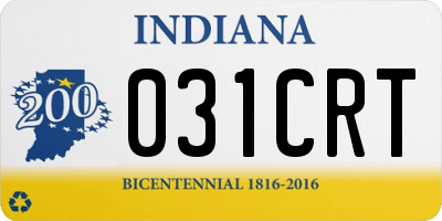 IN license plate 031CRT