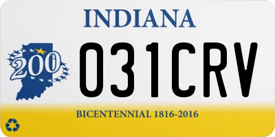 IN license plate 031CRV