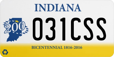 IN license plate 031CSS