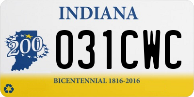 IN license plate 031CWC